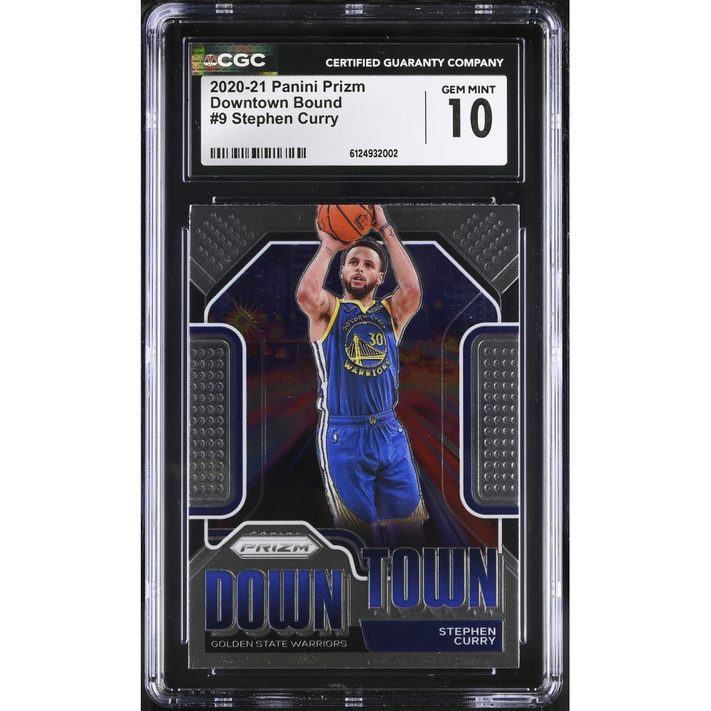 Stephen Curry 2020-21 Panini Prizm Downtown Bound #9 (CGC 10) at PristineAuction.com