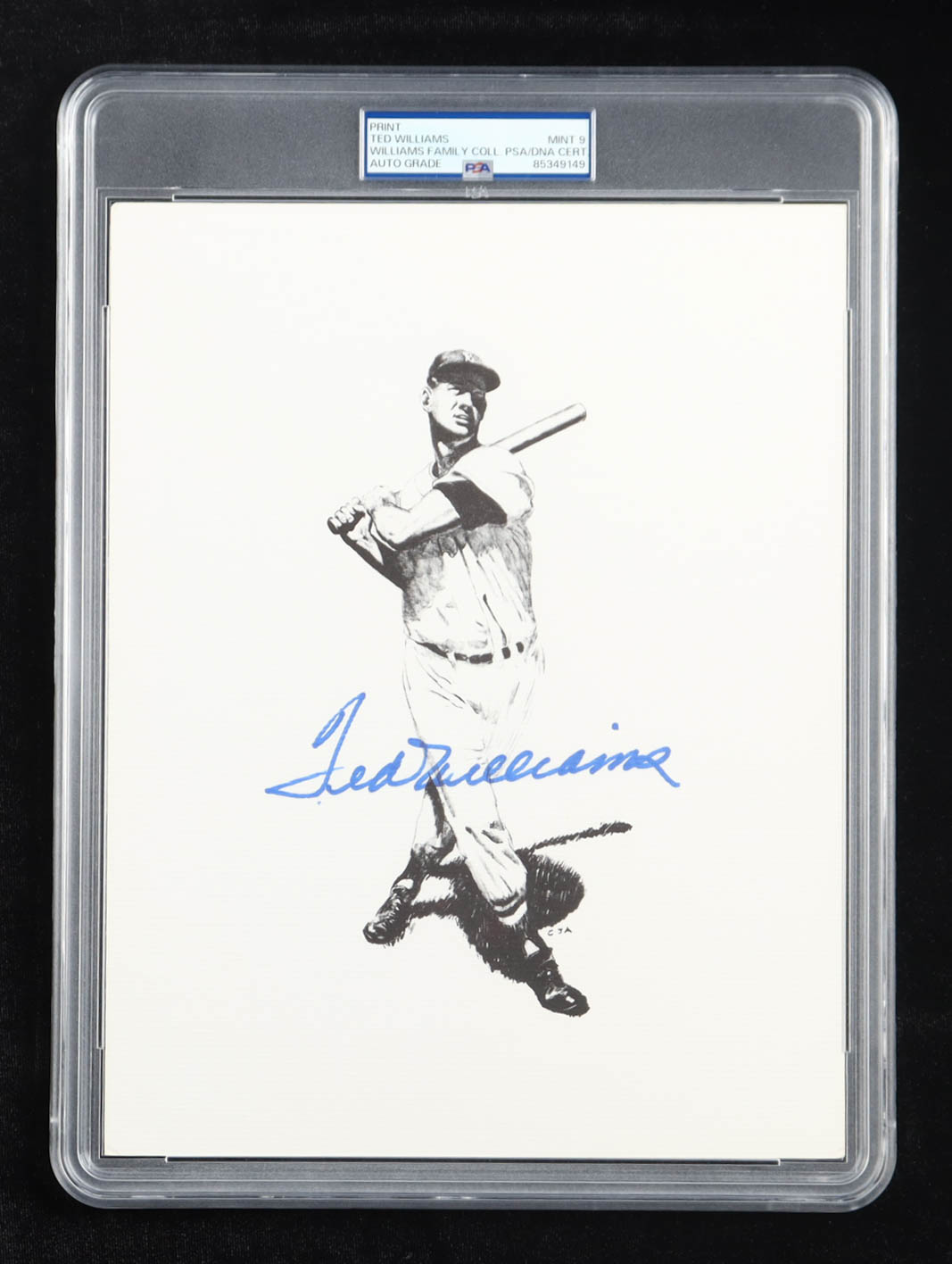 Ted Williams Signed 8.5x11 Art Print (PSA | Autograph Graded PSA 9) at PristineAuction.com Ted Williams Signed 8.5x11 Art Print (PSA | Autograph Graded PSA 9) at PristineAuction.com