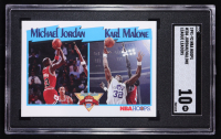 Michael Jordan / Karl Malone 1991-92 Hoops #306 Scoring Leaders (SGC 10) at PristineAuction.com