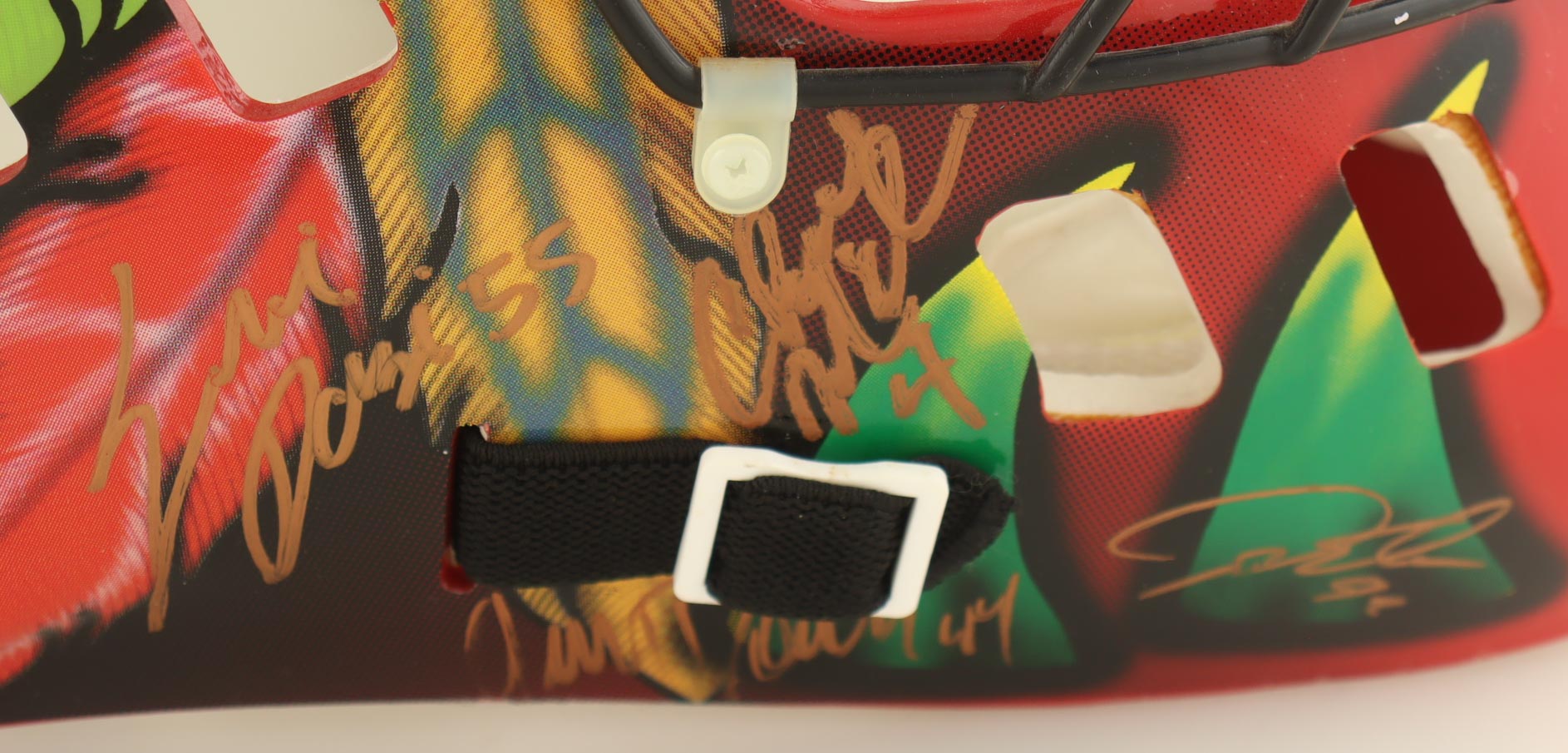 2001-02 Blackhawks | Full-Size Authentic Goalie Mask Team-Signed by (19) with Phil Housley, Tony Amonte, Igor Korolev (JSA) at PristineAuction.com 2001-02 Blackhawks | Full-Size Authentic Goalie Mask Team-Signed by (19) with Phil Housley, Tony Amonte, Igor Korolev (JSA) at PristineAuction.com