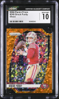 Brock Purdy 2024 Panini Prizm Prizms Orange Disco #249 (CGC 10) at PristineAuction.com