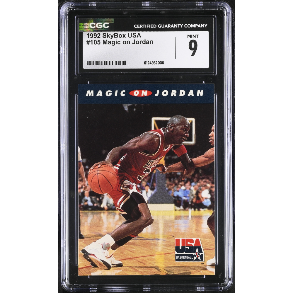 Magic On Jordan 1992 SkyBox USA #105 (CGC 9) at PristineAuction.com