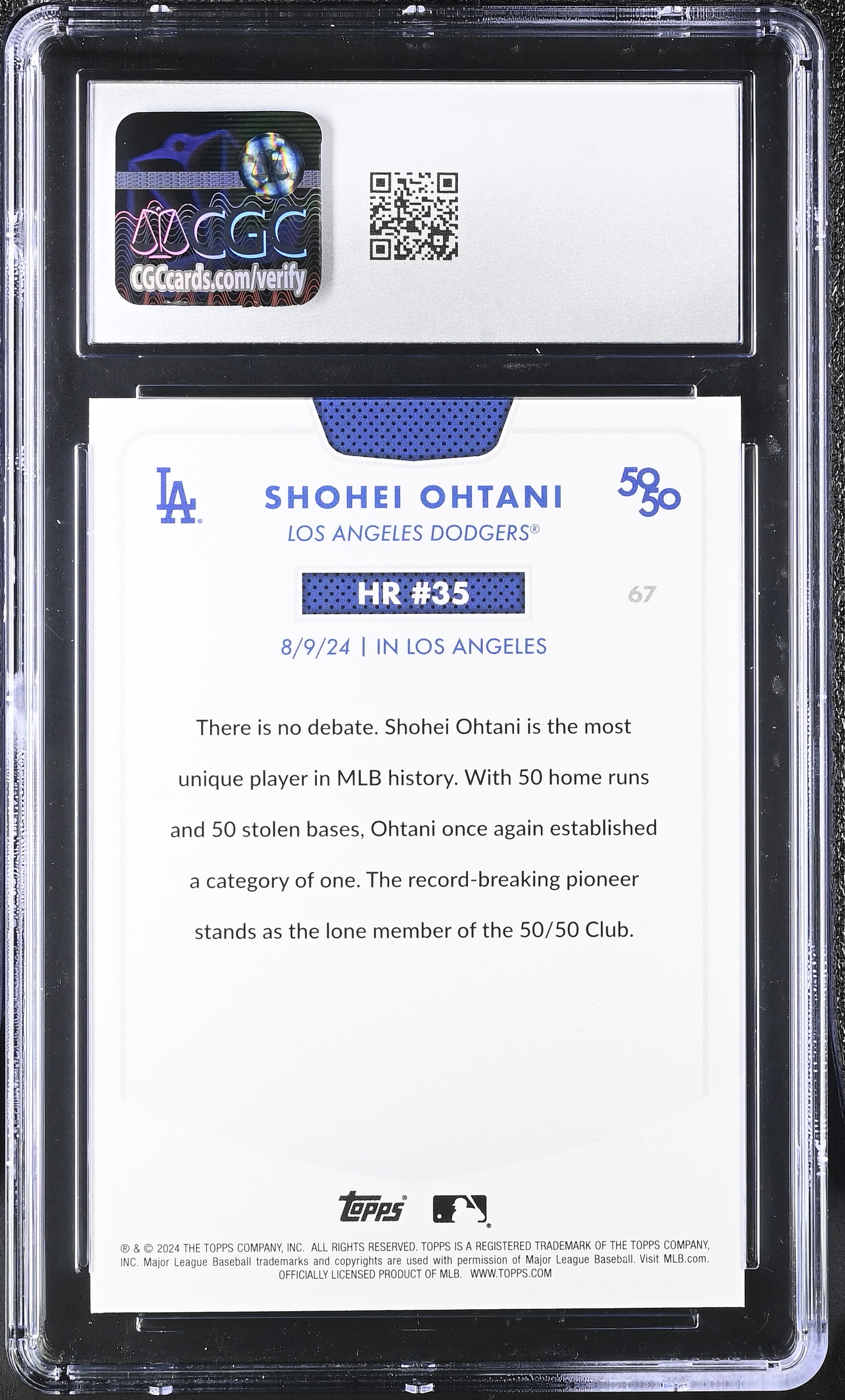 Shohei Ohtani 2024 Topps 50/50 #67 (CGC 10) at PristineAuction.com Shohei Ohtani 2024 Topps 50/50 #67 (CGC 10) at PristineAuction.com