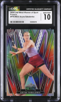 Aryna Sabalenka 2024 Leaf Metal Women Of Sport Promos Silver Tie Die Refractor #PROMO2 (CGC 10) at PristineAuction.com