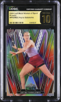 Aryna Sabalenka 2024 Leaf Metal Women Of Sport Promos Silver Tie Die Prismatic #PROMO2 (CGC 10 | Black Label) at PristineAuction.com