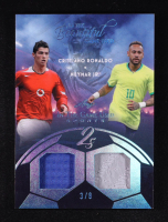 Cristiano Ronaldo / Neymar Jr. 2025 Leaf ITG Used Sports In The Beautiful Game Used Dual Relics Platinum Blue #B23 #3/8 at PristineAuction.com