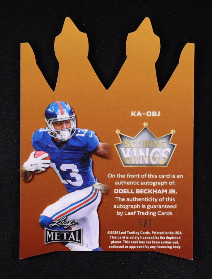 Odell Beckham Jr. 2026 Leaf Metal Scoring Kings Autographs Prismatic Silver #KAOBJ #1/1 at PristineAuction.com Odell Beckham Jr. 2026 Leaf Metal Scoring Kings Autographs Prismatic Silver #KAOBJ #1/1 at PristineAuction.com