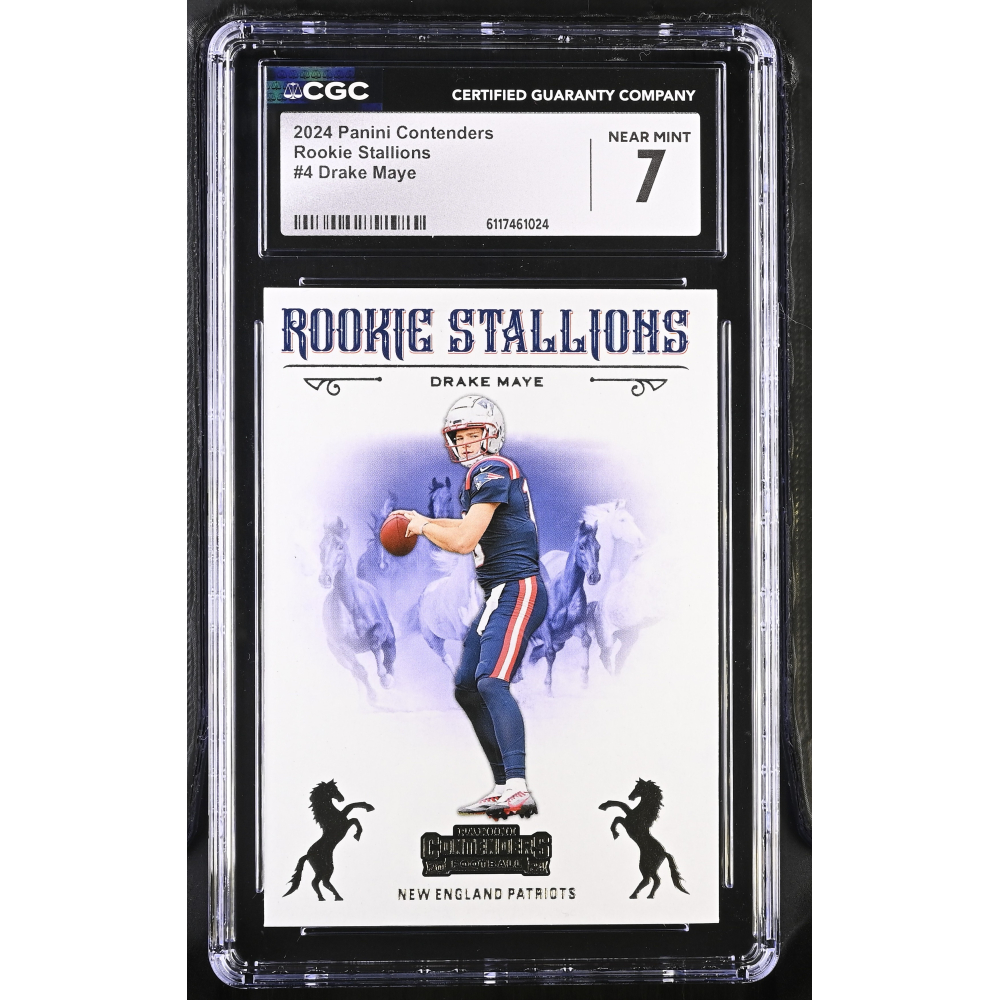 Drake Maye 2024 Panini Contenders Rookie Stallions #4 RC (CGC 7) at PristineAuction.com