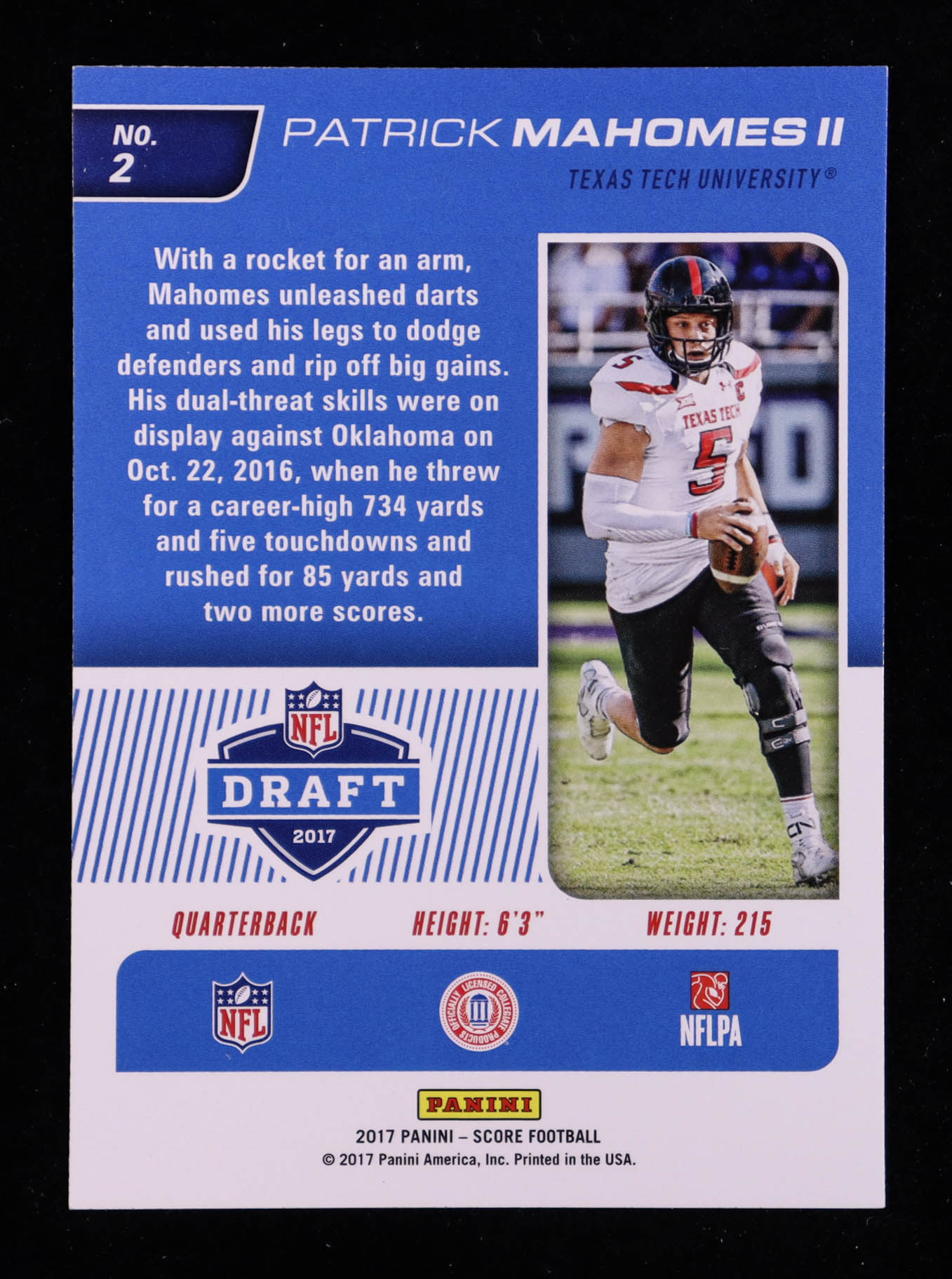 Patrick Mahomes II 2017 Score NFL Draft #2 RC at PristineAuction.com Patrick Mahomes II 2017 Score NFL Draft #2 RC at PristineAuction.com