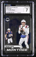 Drake Maye 2025 Panini Mosaic Montage #1 (CGC 7) at PristineAuction.com