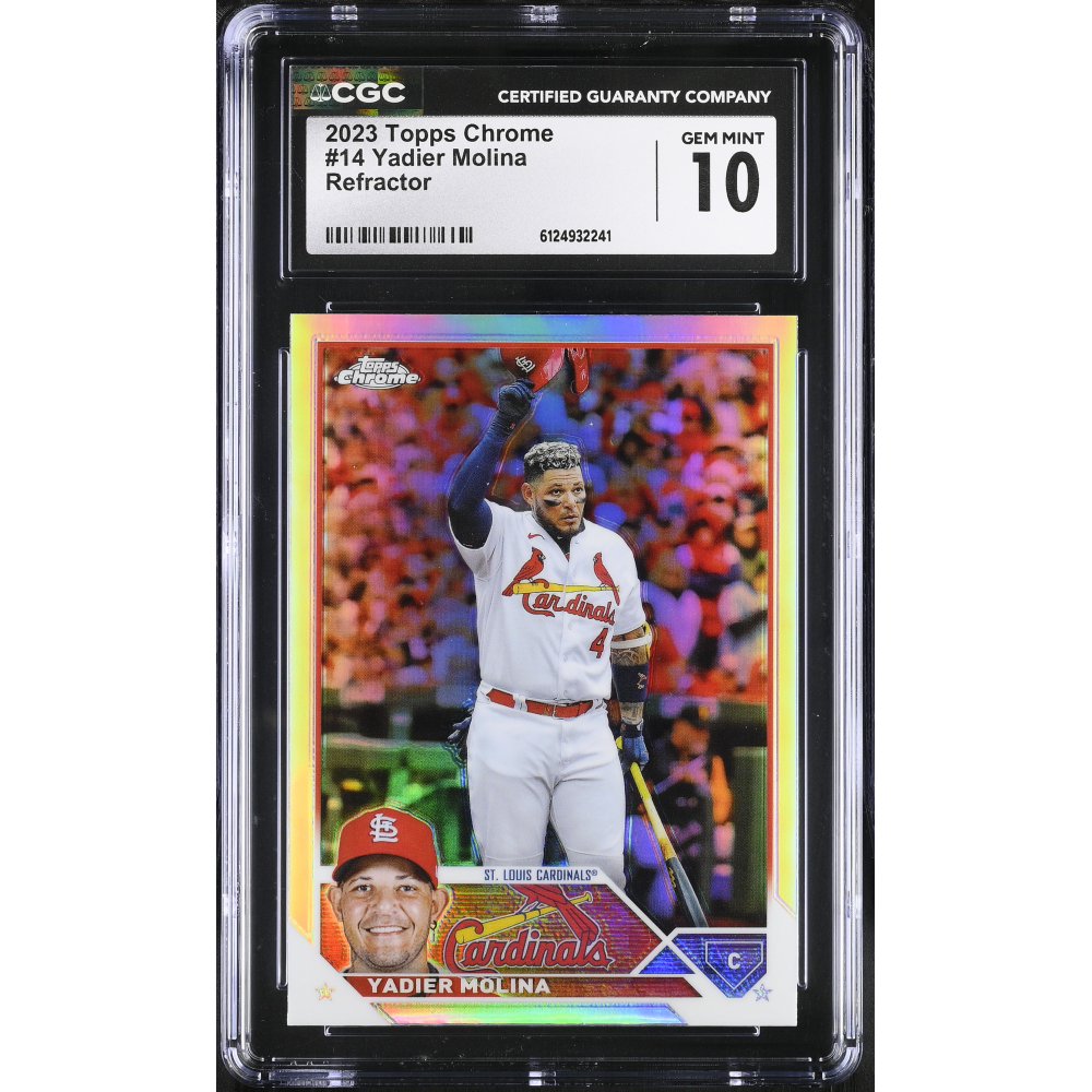 Yadier Molina 2023 Topps Chrome Prism Refractors #14 (CGC 10) at PristineAuction.com