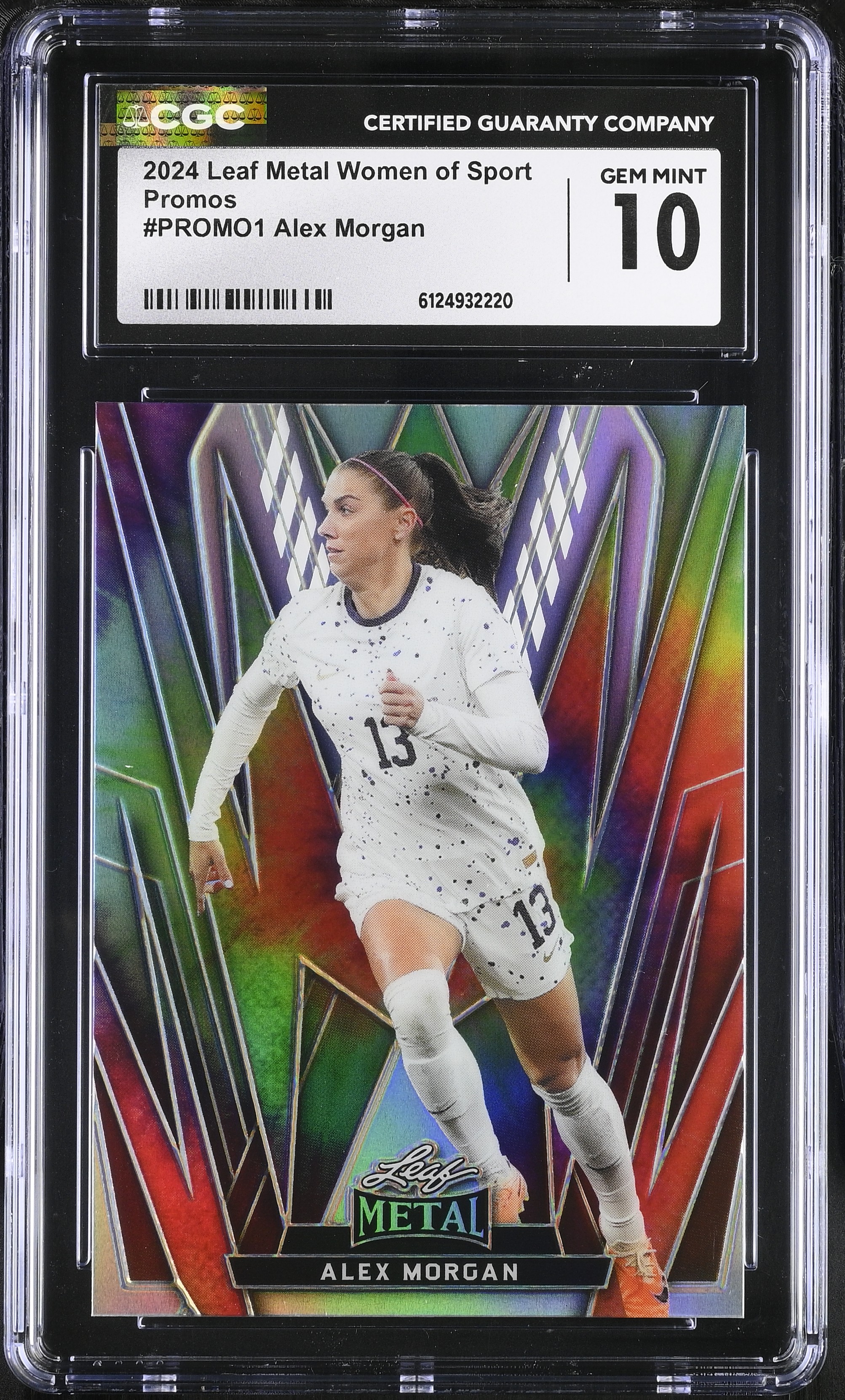 Alex Morgan 2024 Leaf Metal Women Of Sport Promos Silver Tie Die #PROMO1 (CGC 10) at PristineAuction.com Alex Morgan 2024 Leaf Metal Women Of Sport Promos Silver Tie Die #PROMO1 (CGC 10) at PristineAuction.com