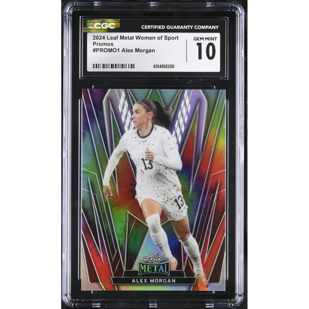Alex Morgan 2024 Leaf Metal Women Of Sport Promos Silver Tie Die #PROMO1 (CGC 10) at PristineAuction.com