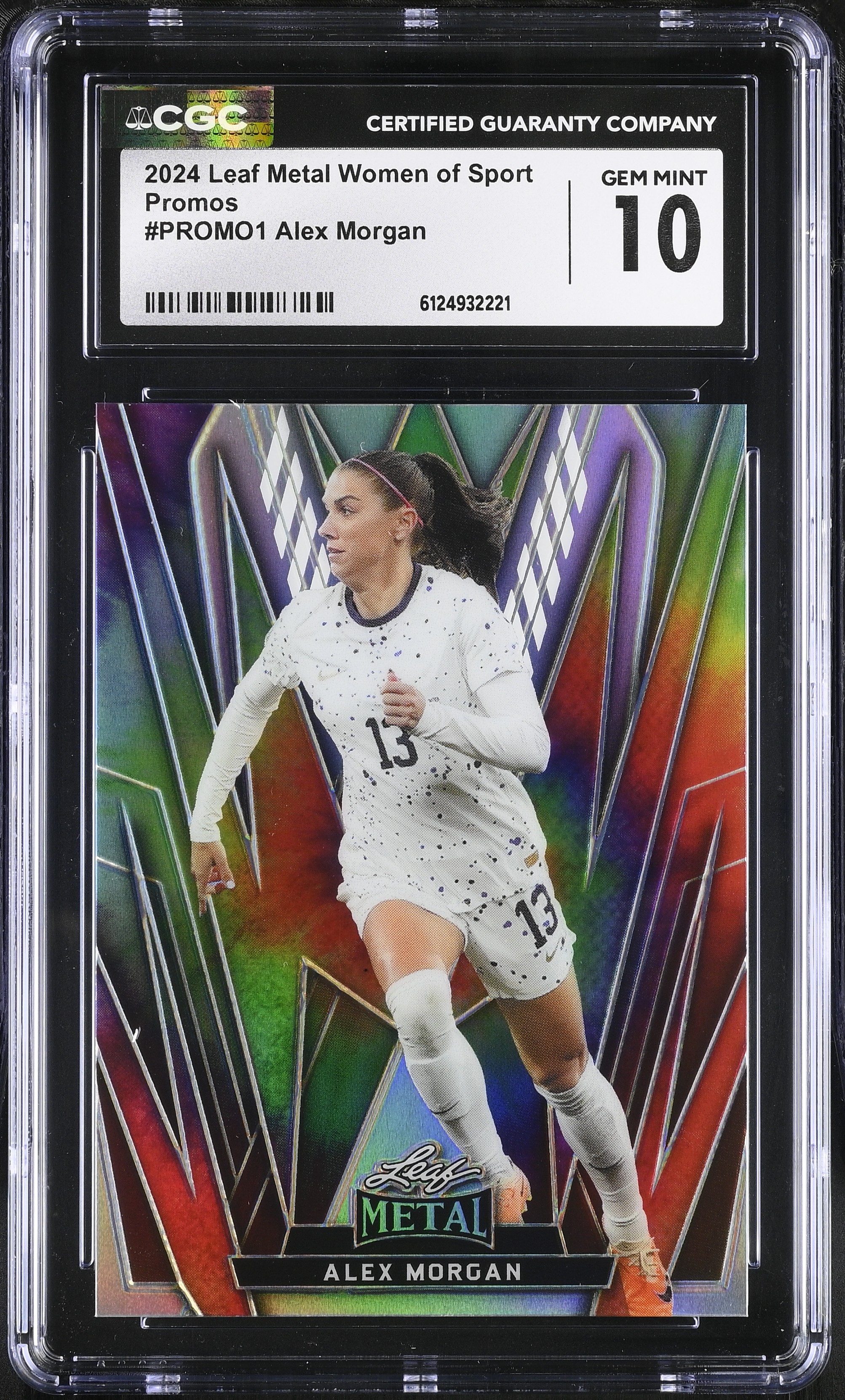 Alex Morgan 2024 Leaf Metal Women Of Sport Promos Silver Tie Die #PROMO1 (CGC 10) at PristineAuction.com Alex Morgan 2024 Leaf Metal Women Of Sport Promos Silver Tie Die #PROMO1 (CGC 10) at PristineAuction.com