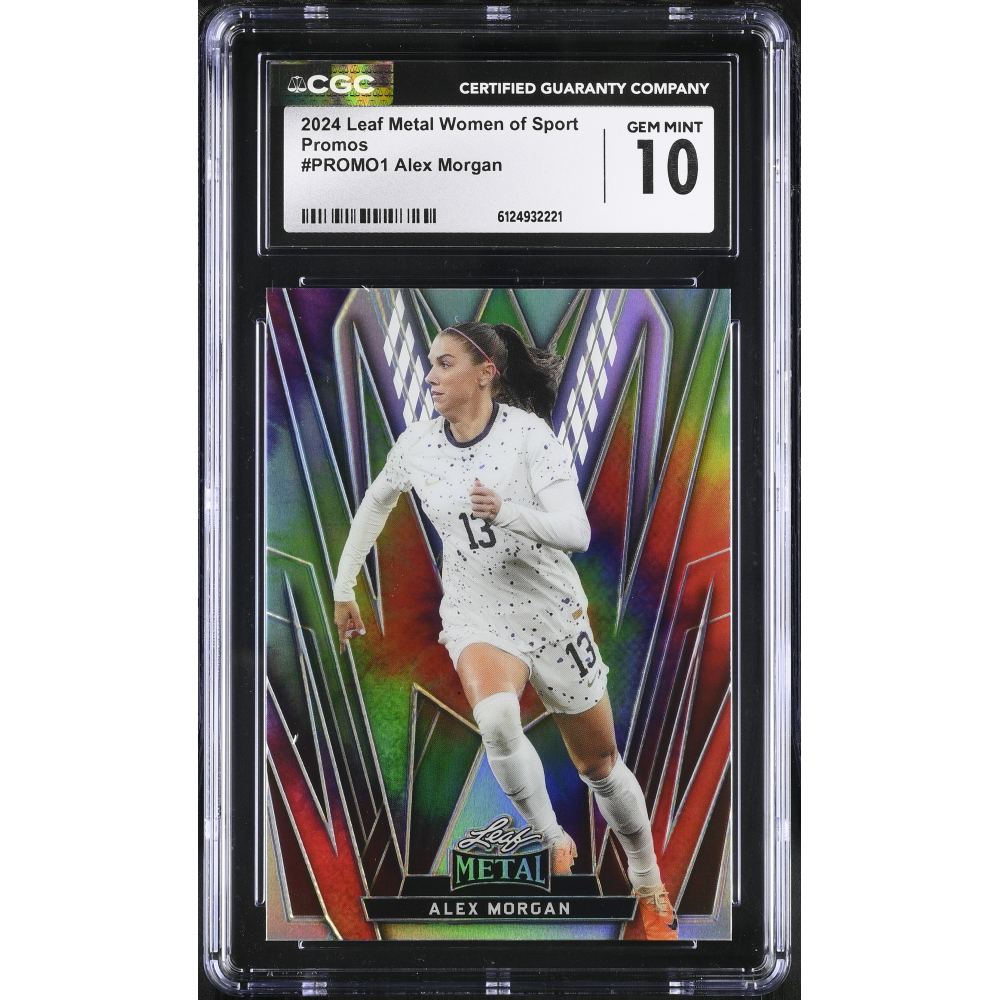 Alex Morgan 2024 Leaf Metal Women Of Sport Promos Silver Tie Die #PROMO1 (CGC 10) at PristineAuction.com