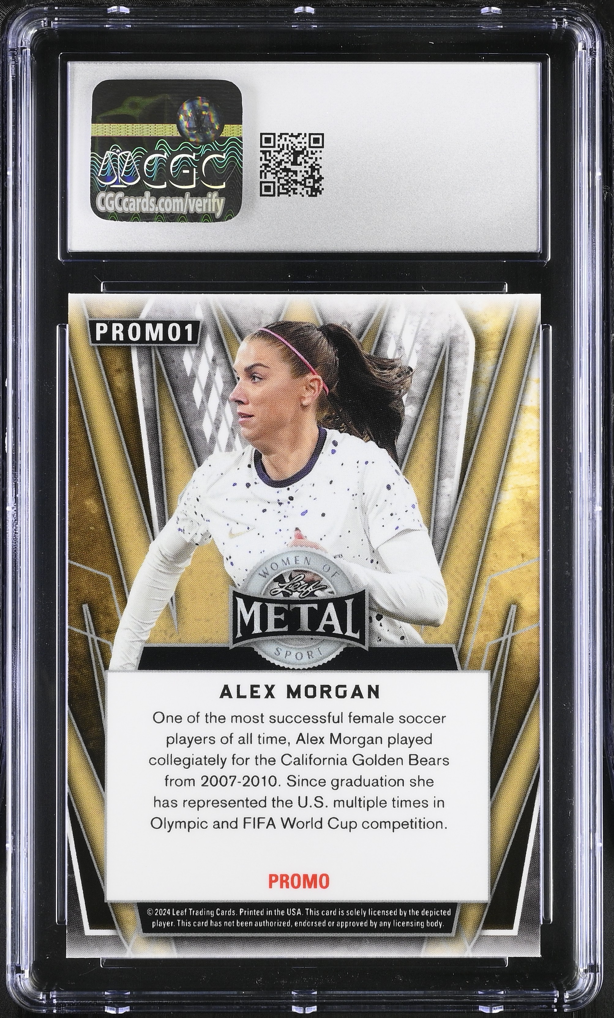 Alex Morgan 2024 Leaf Metal Women Of Sport Promos Silver Tie Die #PROMO1 (CGC 10) at PristineAuction.com Alex Morgan 2024 Leaf Metal Women Of Sport Promos Silver Tie Die #PROMO1 (CGC 10) at PristineAuction.com