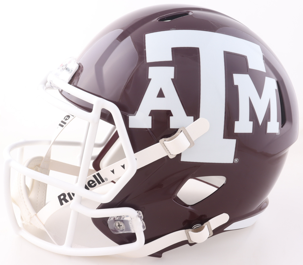Johnny Manziel Signed Texas A&M Aggies Full-Size Speed Helmet Inscribed "12 Heisman" & "$ Money Manziel $" (Beckett) at PristineAuction.com Johnny Manziel Signed Texas A&M Aggies Full-Size Speed Helmet Inscribed "12 Heisman" & "$ Money Manziel $" (Beckett) at PristineAuction.com