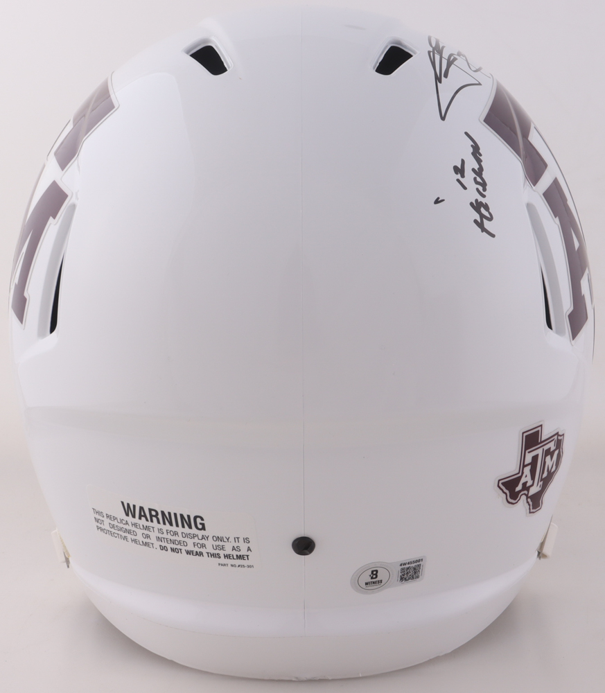 Johnny Manziel Signed Texas A&M Aggies Full-Size Speed Helmet Inscribed "'12 Heisman" & "$ Money Manziel $" (Beckett) at PristineAuction.com Johnny Manziel Signed Texas A&M Aggies Full-Size Speed Helmet Inscribed "'12 Heisman" & "$ Money Manziel $" (Beckett) at PristineAuction.com