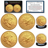 Set of (2) 2026 P&D Mint 24K Gold Plated Emerging Liberty Dime BU America 250 at PristineAuction.com