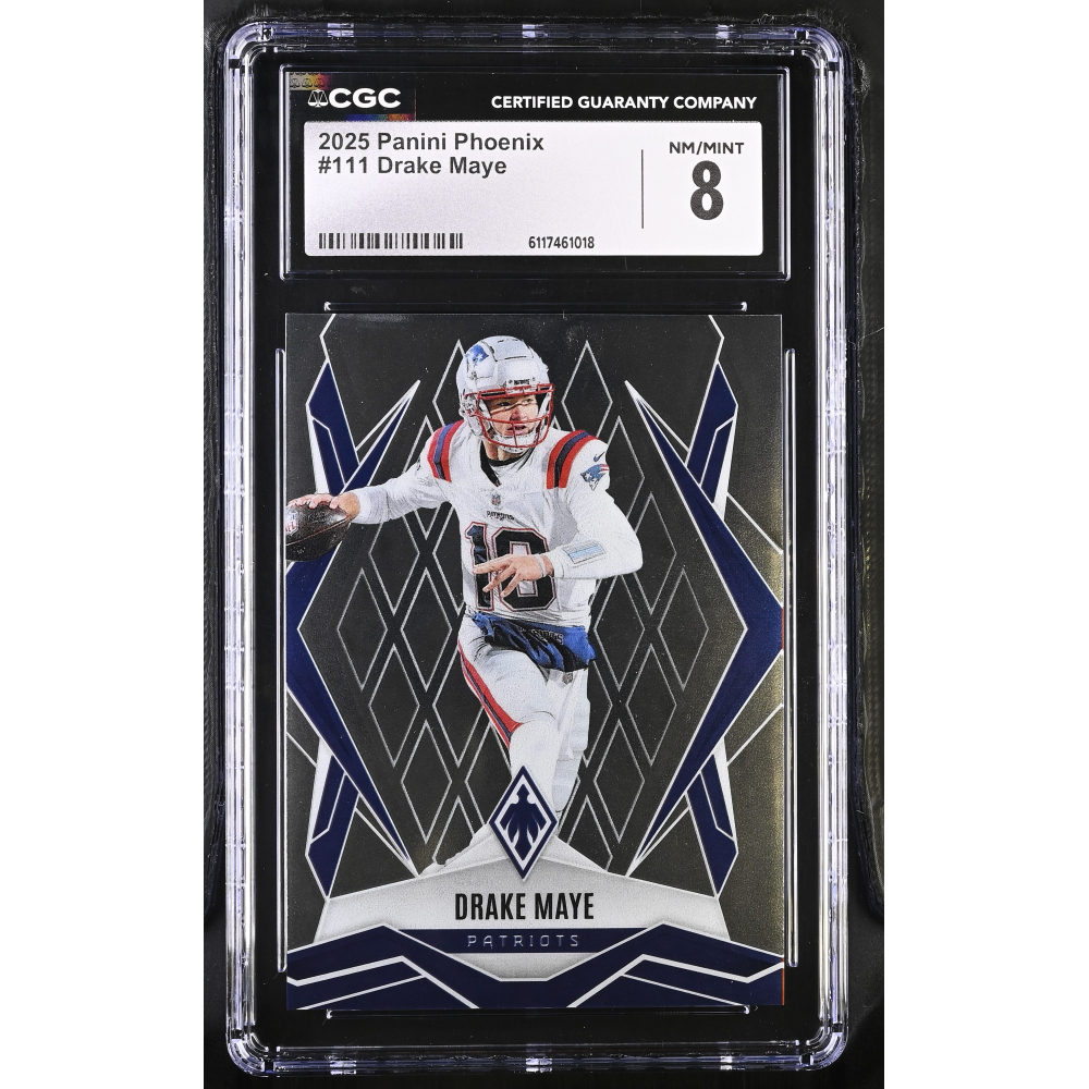 Drake Maye 2025 Panini Phoenix #111 (CGC 8) at PristineAuction.com