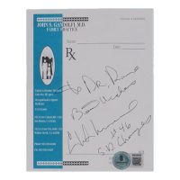 Chuck Muncie Signed 4x5.5 Prescription Sheet Inscribed "Best Wishes" & "S.D. Chargers" (Beckett) at PristineAuction.com