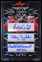 Andy Reid / Tom Coughlin / Dick Vermeil 2023 Leaf Vibrance Vibrance Signatures 3 Prismatic Black #VS38 #2/4 at PristineAuction.com