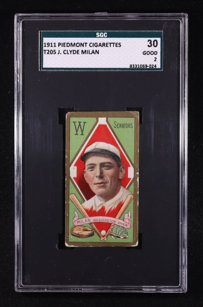 Clyde Milan 1911 T205 Gold Border #137 (SGC 2)