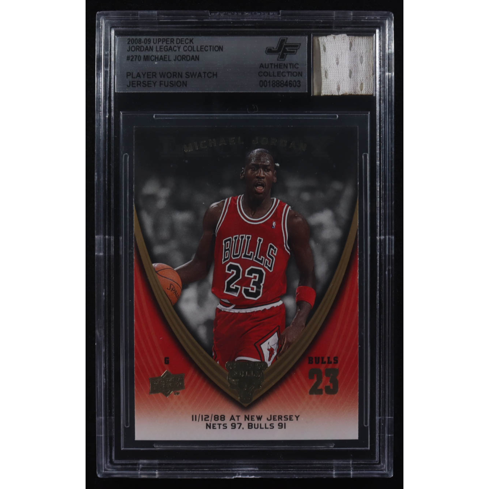 Michael Jordan 2008-09 Upper Deck Michael Jordan Legacy Collection #270 Game 270 with Game-Used Jersey Swatch (BGS Authentic) at PristineAuction.com