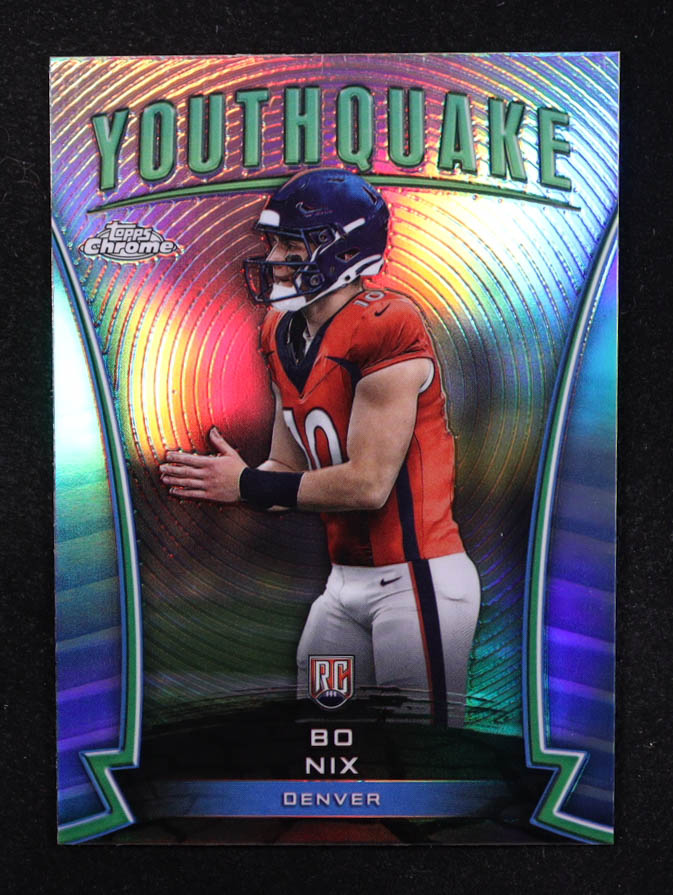 Bo Nix 2024 Topps Chrome Youthquake Refractors #Y16 RC at PristineAuction.com Bo Nix 2024 Topps Chrome Youthquake Refractors #Y16 RC at PristineAuction.com