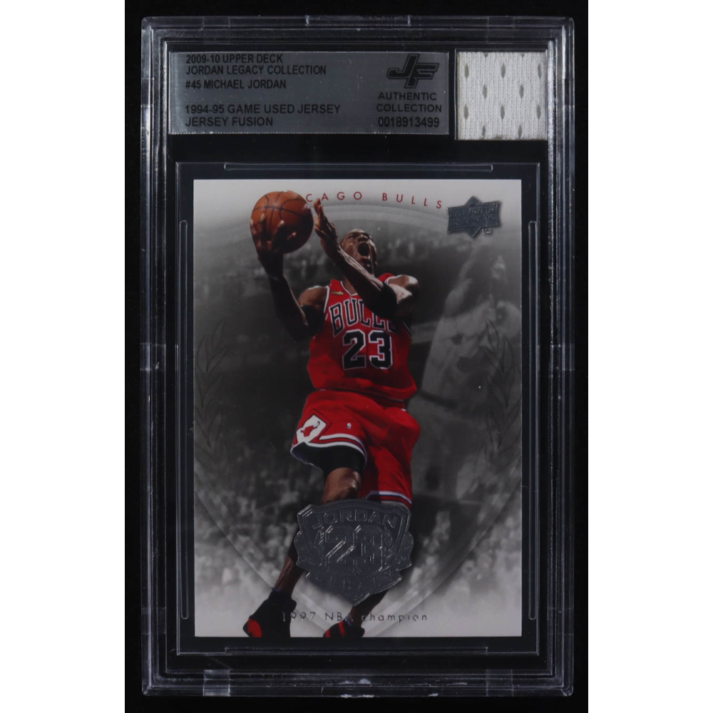 Michael Jordan 2009-10 Upper Deck Michael Jordan Legacy Collection #45 with Game-Used Jersey Swatch (BGS Authentic) at PristineAuction.com