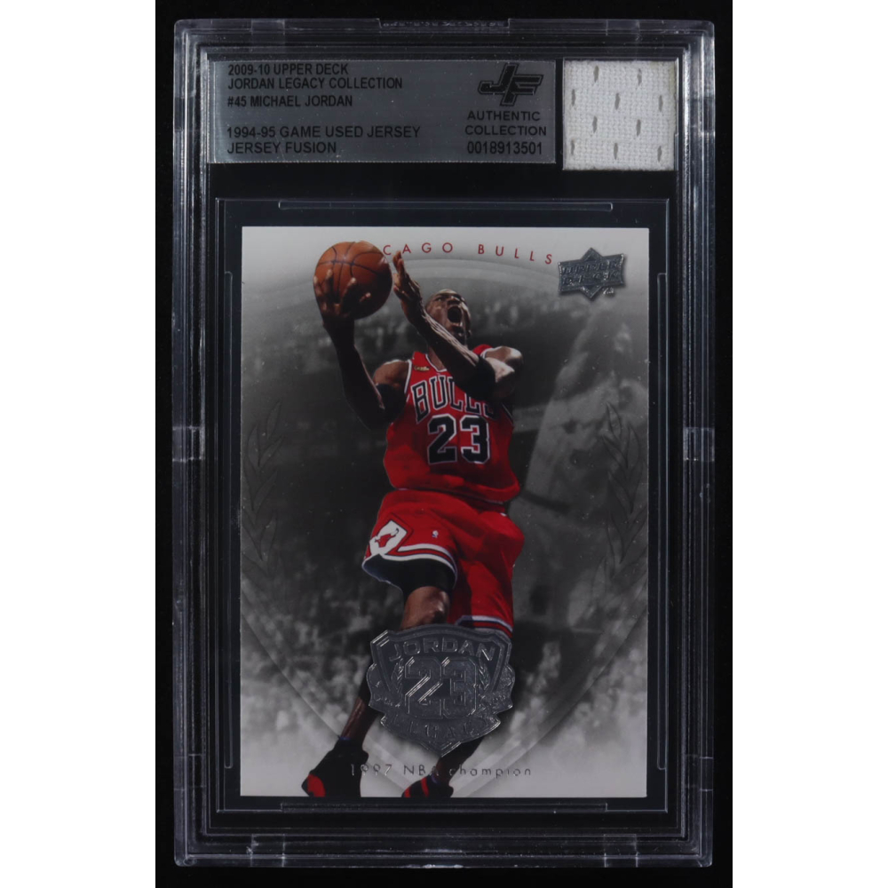 Michael Jordan 2009-10 Upper Deck Michael Jordan Legacy Collection #45 with Game-Used Jersey Swatch (BGS Authentic) at PristineAuction.com