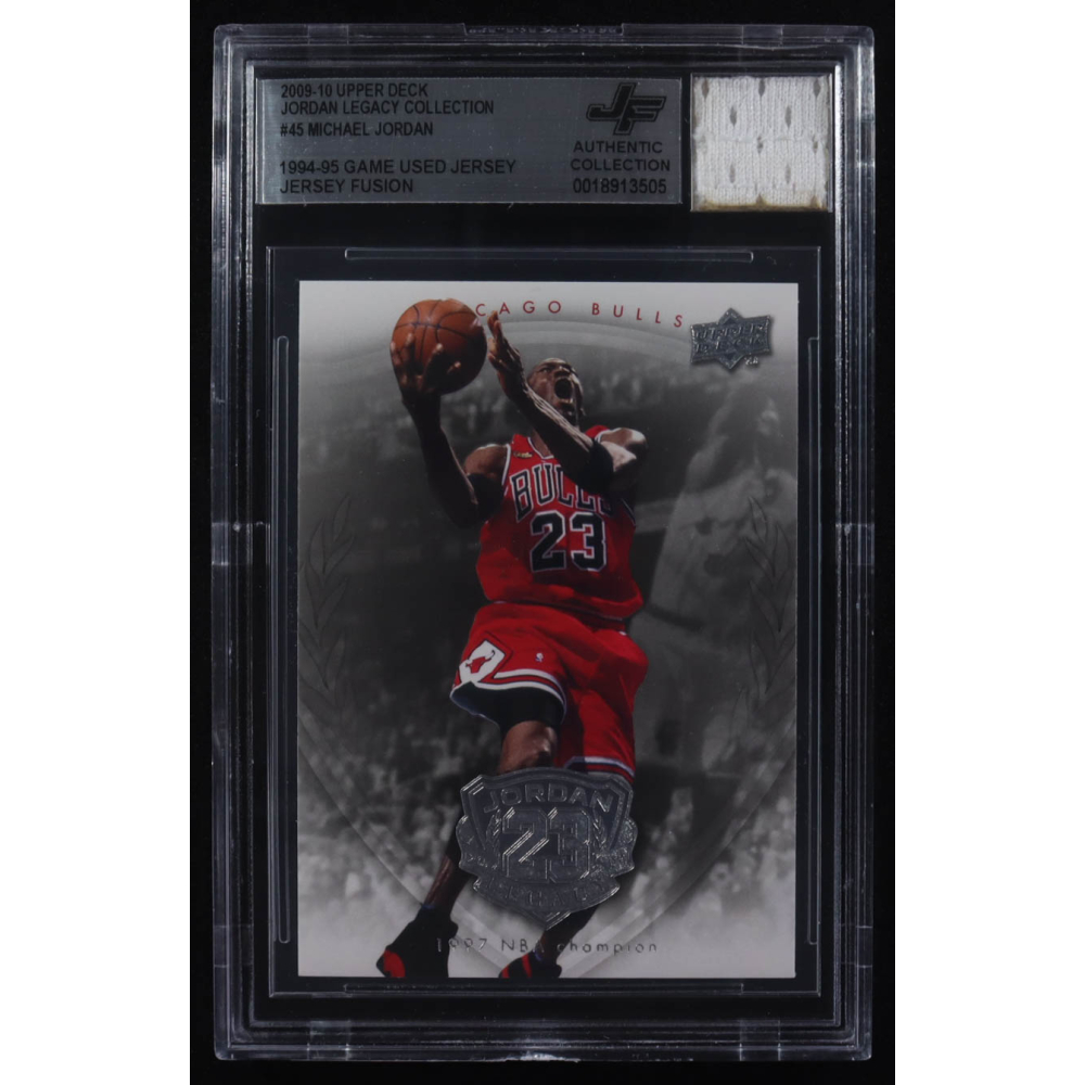 Michael Jordan 2009-10 Upper Deck Michael Jordan Legacy Collection #45 with Game-Used Jersey Swatch (BGS Authentic) at PristineAuction.com