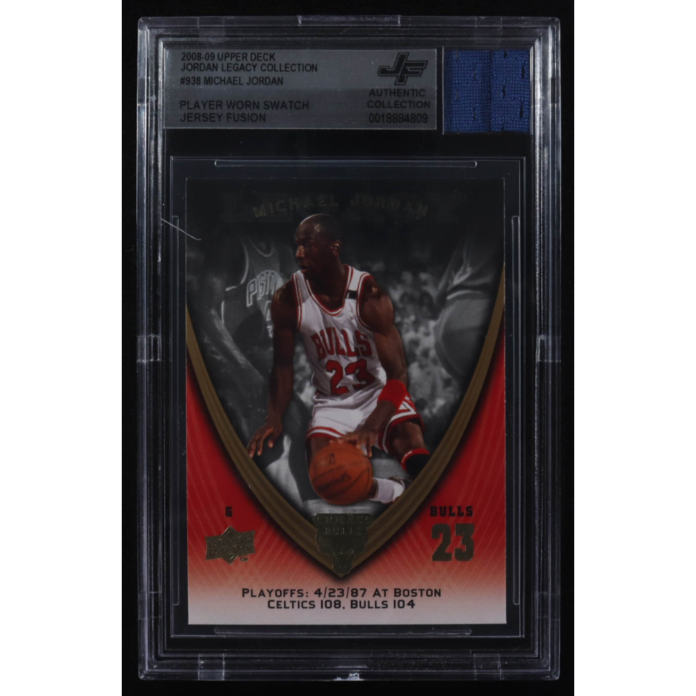 Michael Jordan 2008-09 Upper Deck Michael Jordan Legacy Collection #938 Game 938 with Game-Used Jersey Swatch (BGS Authentic) at PristineAuction.com
