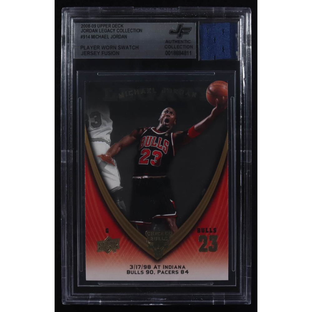 Michael Jordan 2008-09 Upper Deck Michael Jordan Legacy Collection #914 Game 914 with Game-Used Jersey Swatch (BGS Authentic) at PristineAuction.com