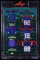 Raymond Berry / Peyton Manning / Marvin Harrison 2025 Glory of the Game Tradition Holo Rainbow Game-Used #T1 #07/12 at PristineAuction.com
