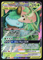 Venusaur & Snivy GX 2019 Pokemon Cosmic Eclipse #1 Holo at PristineAuction.com