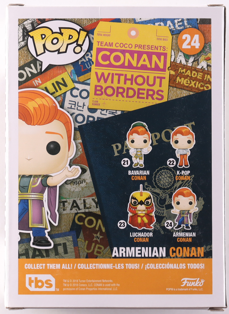 Conan O'Brien Signed "Conan Without Borders" #21 Armenian Conan Funko Pop! Vinyl Figure (Beckett) at PristineAuction.com Conan O'Brien Signed "Conan Without Borders" #21 Armenian Conan Funko Pop! Vinyl Figure (Beckett) at PristineAuction.com
