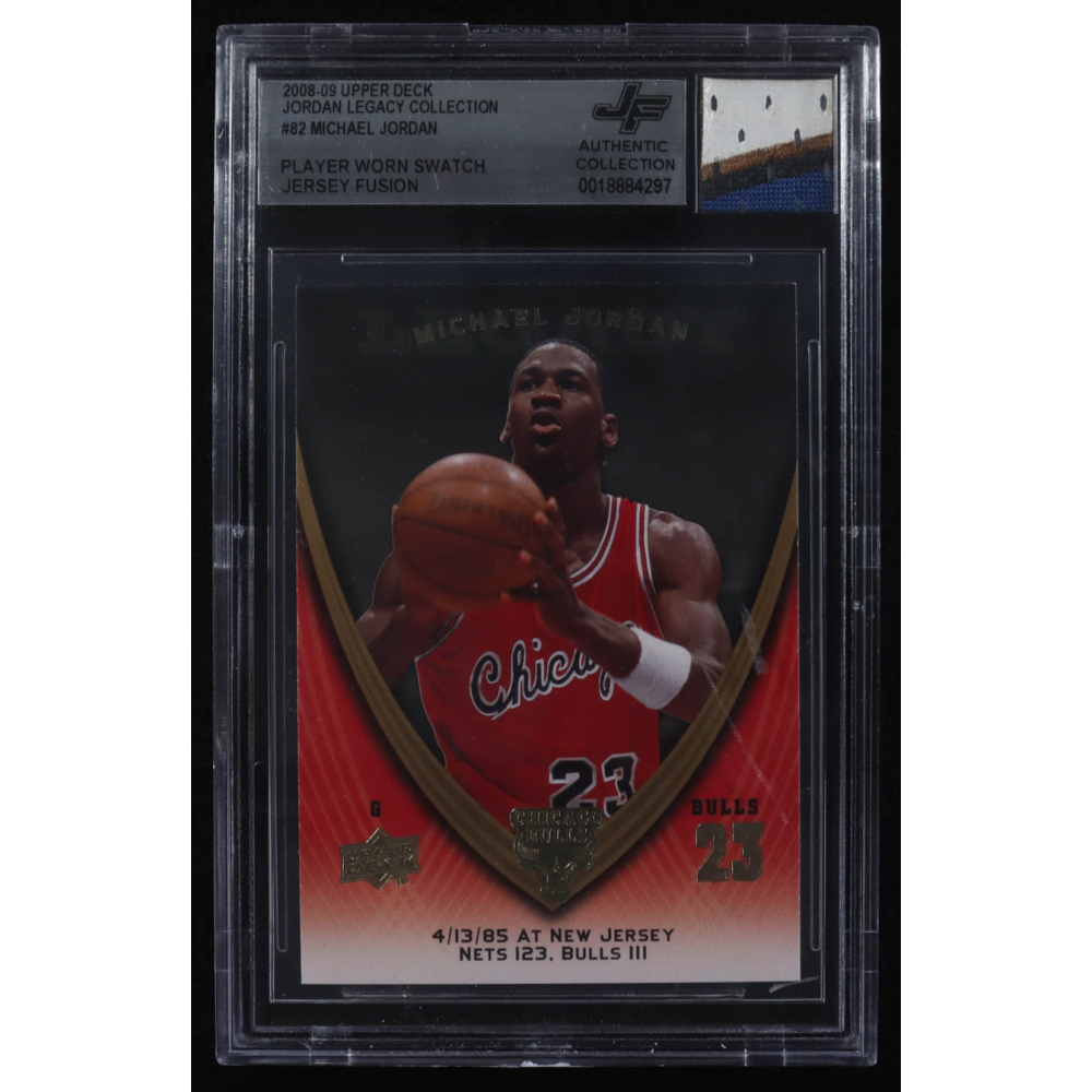 Michael Jordan 2008-09 Upper Deck Michael Jordan Legacy Collection #82 with Game-Used Jersey Swatch (BGS Authentic) at PristineAuction.com