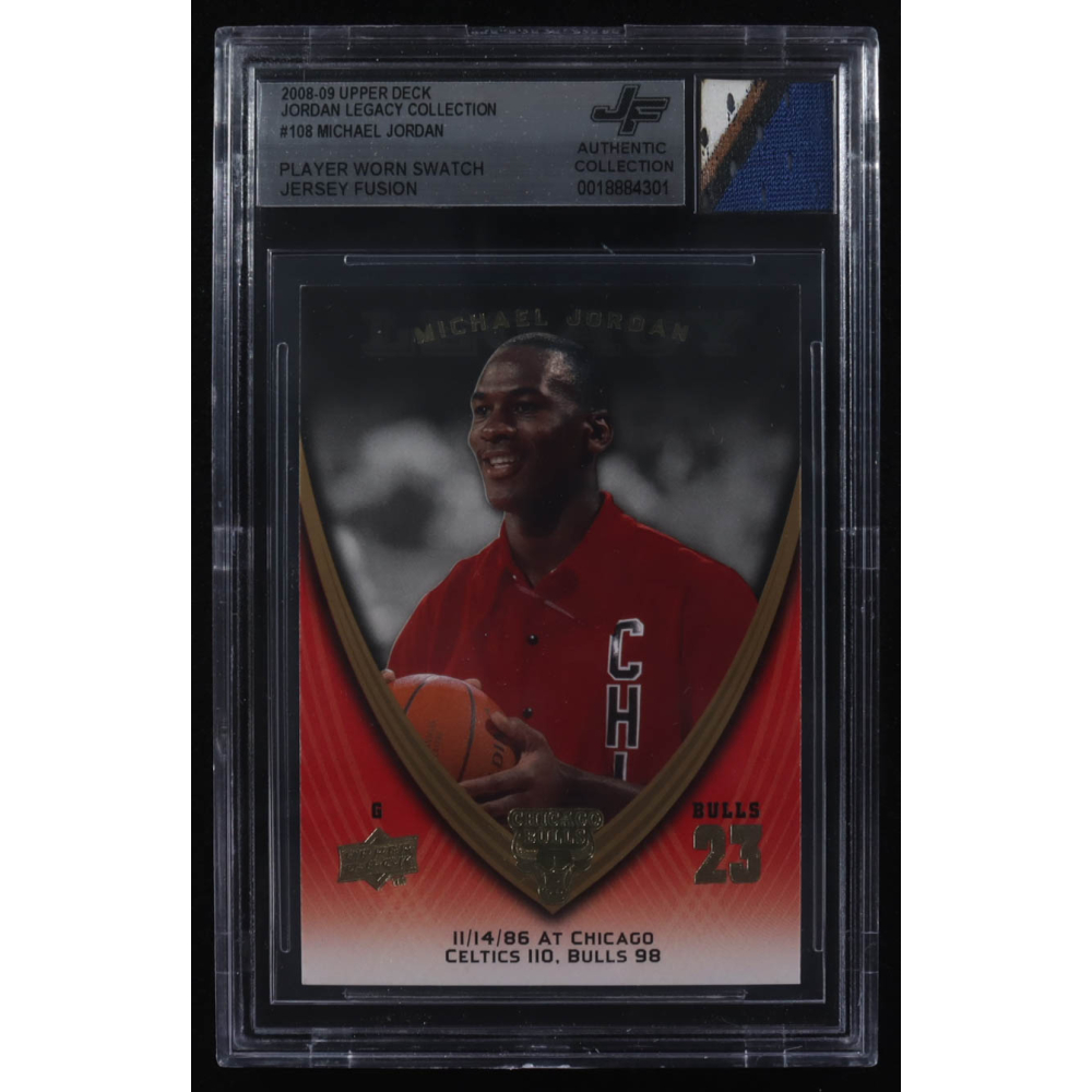 Michael Jordan 2008-09 Upper Deck Michael Jordan Legacy Collection #108 with Game-Used Jersey Swatch (BGS Authentic) at PristineAuction.com