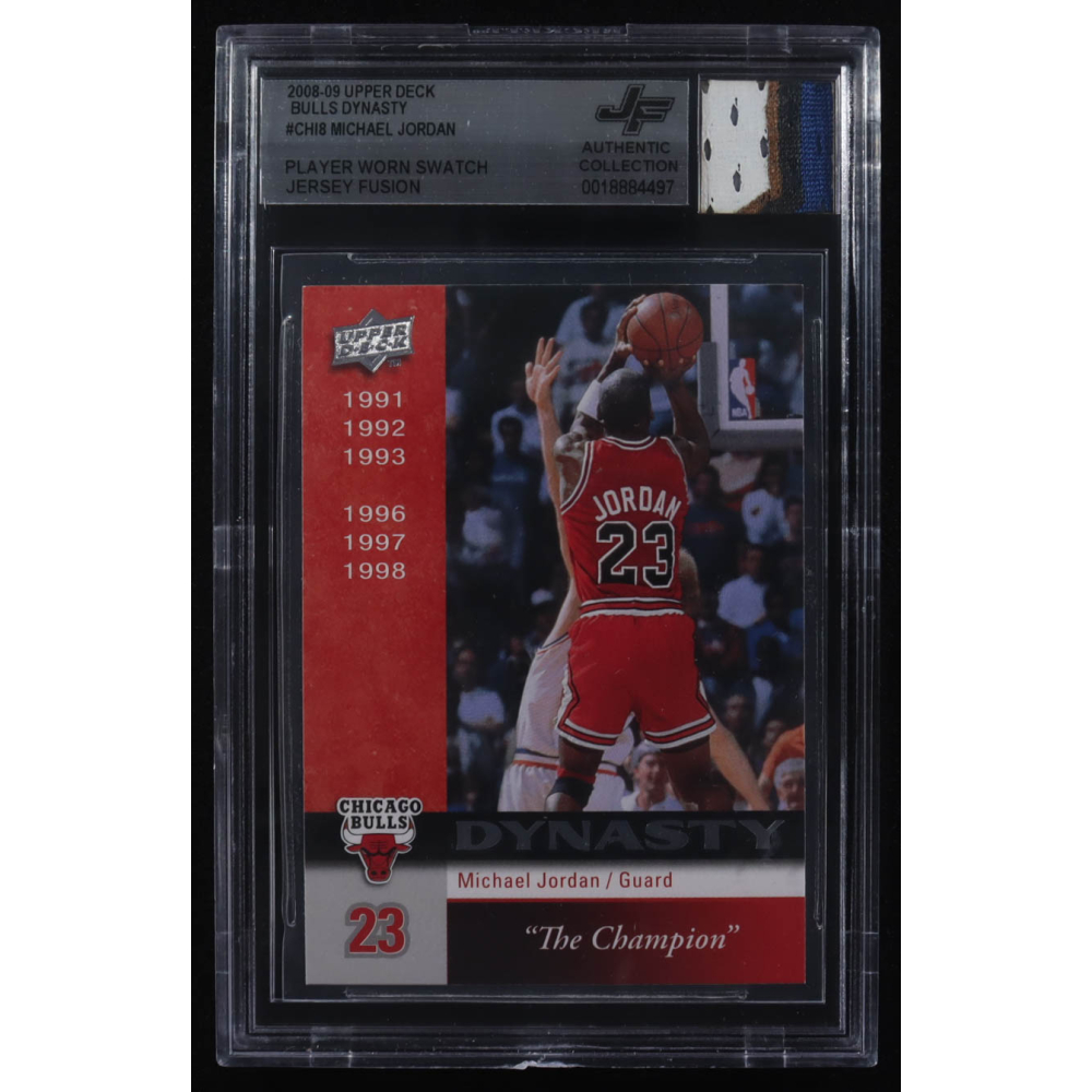 Michael Jordan 2008-09 Upper Deck Bulls Dynasty #CHI8 with Game-Used Jersey Swatch (BGS Authentic) at PristineAuction.com
