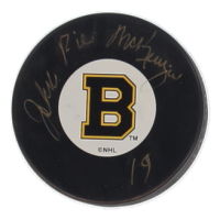 John "Pie" McKenzie Signed Bruins Logo Hockey Puck (SoP) at PristineAuction.com