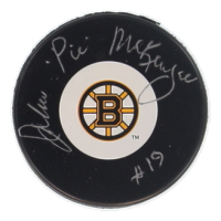 John "Pie" McKenzie Signed Bruins Logo Hockey Puck (SoP) at PristineAuction.com
