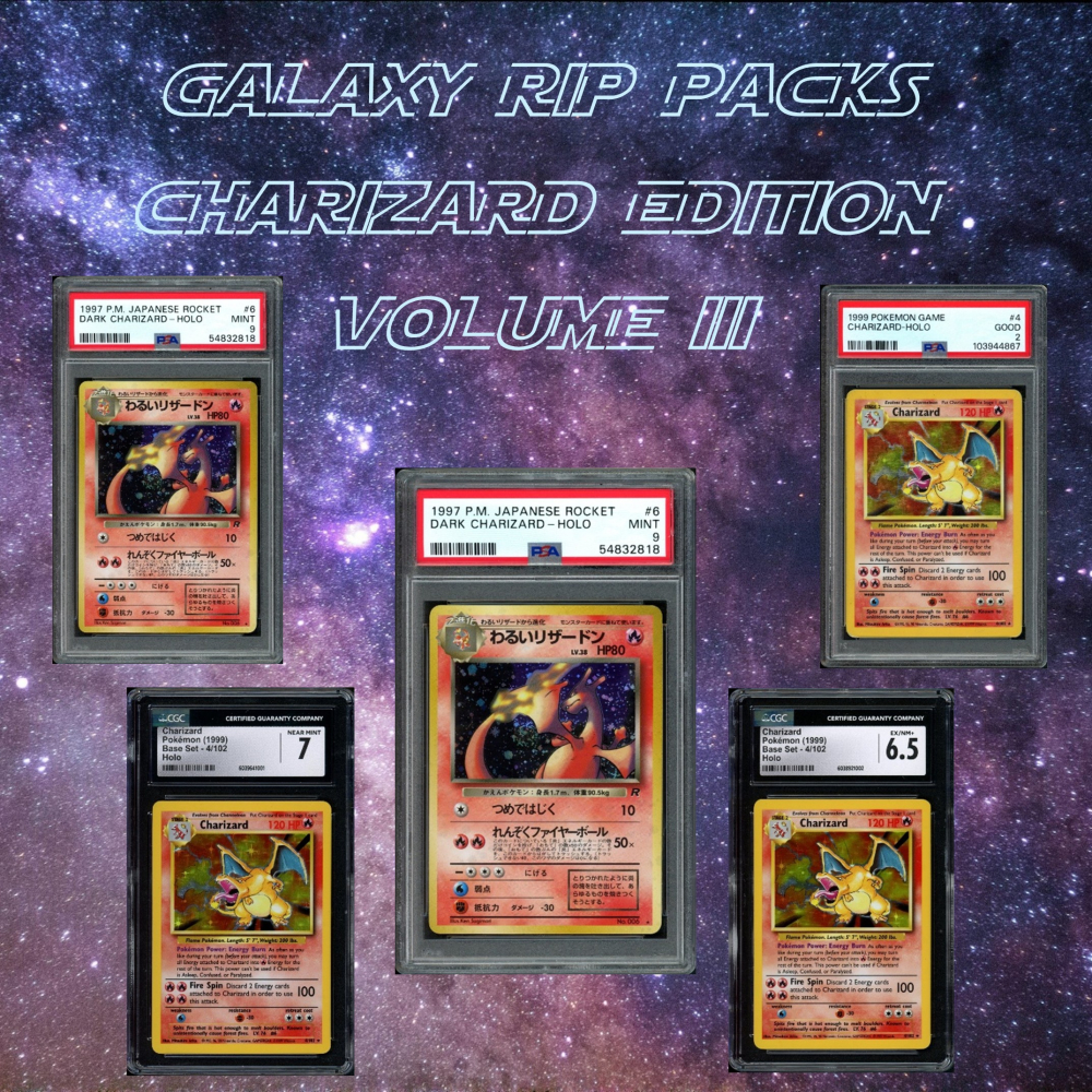 Pok&eacute;mon Charizard ONLY! Galaxy Rip Packs Exclusive Pristine Auction Edition Mystery Box / Pack Volume III - Limited to 250 Packs! at PristineAuction.com