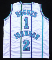 Muggsy Bogues & Larry Johnson Signed Jersey (AWM & Beckett) at PristineAuction.com