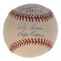 Ralph Branca & Bobby Thomson Signed OML Baseball Inscribed "The Shot Heard 'Round The World" & "Oct. 3, 1951" (SoP) at PristineAuction.com