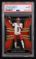 Jayden Daniels 2025 Leaf Metal Red Flood #82 #1/1 (PSA 8) at PristineAuction.com