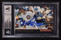 Ryne Sandberg Signed 1992 Pinnacle Slugfest #9 (BGS) at PristineAuction.com