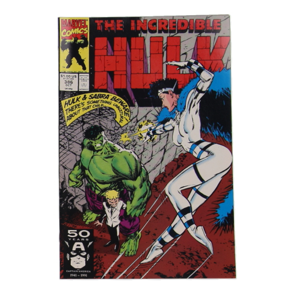 1991 "The Incredible Hulk" Issue #386 Marvel Comic Book at PristineAuction.com
