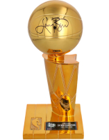 Larry Bird Signed Celtics NBA Champions Replica Trophy (Fanatics) at PristineAuction.com