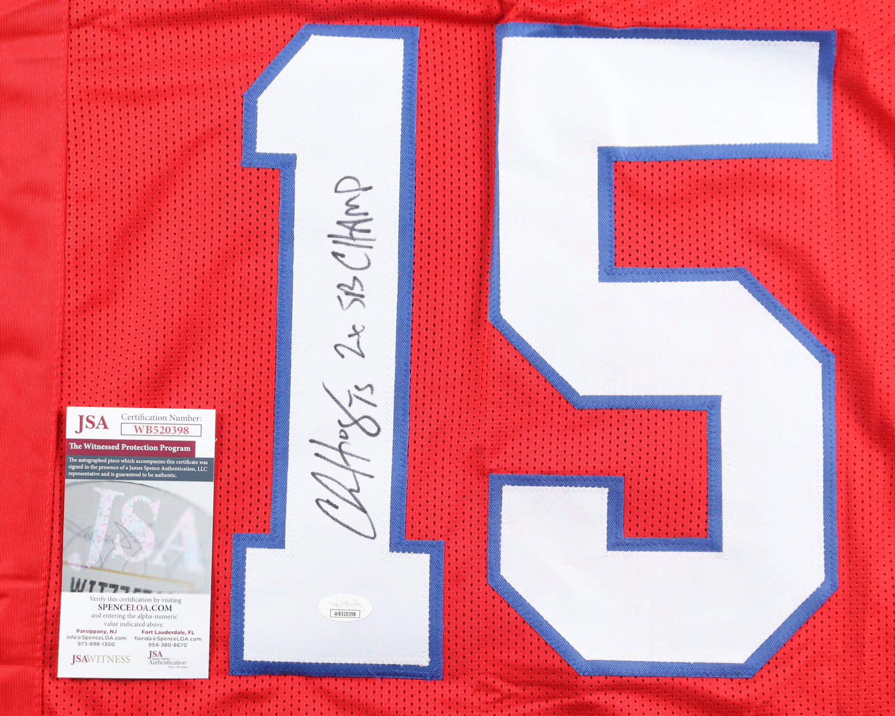 Chris Hogan Signed Jersey Inscribed "2x SB Champ" (JSA) at PristineAuction.com Chris Hogan Signed Jersey Inscribed "2x SB Champ" (JSA) at PristineAuction.com